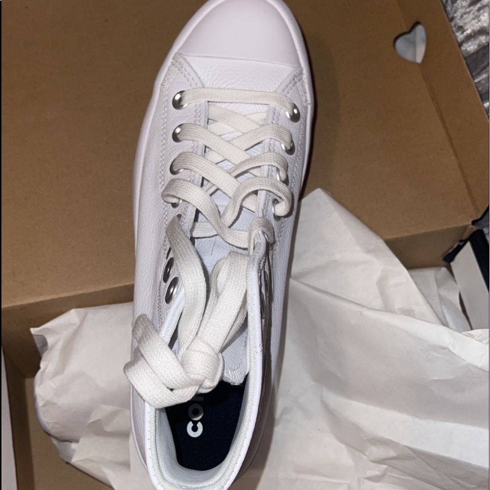White Platform Hightop Converse